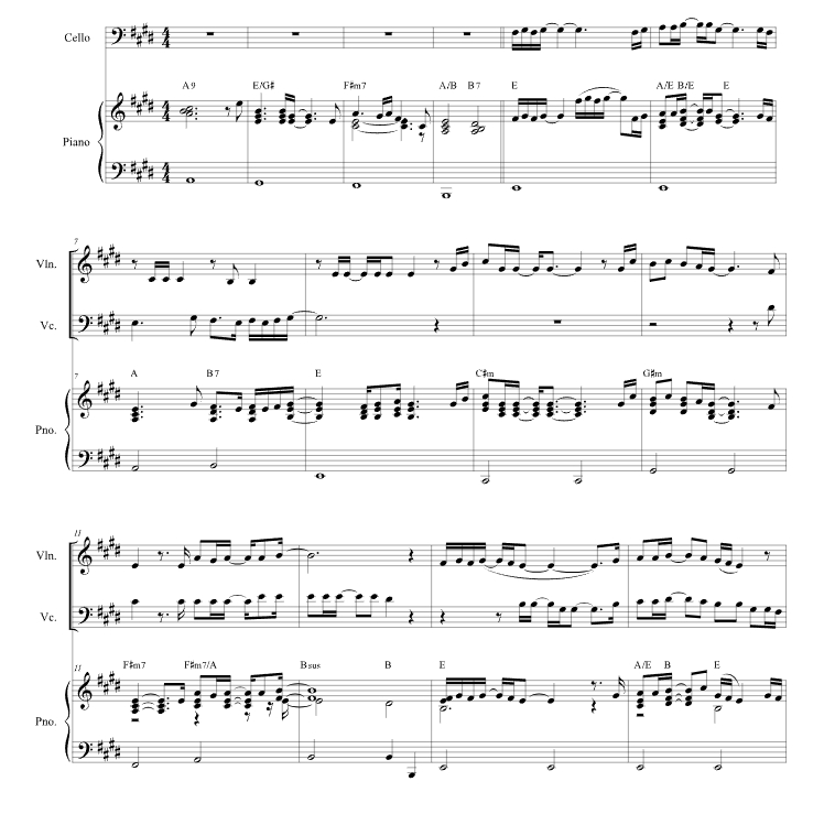 天下一家 We Are The World 小提琴大提琴钢琴 德塞萨雷官方原版 总谱+分谱 有试听 自动发货