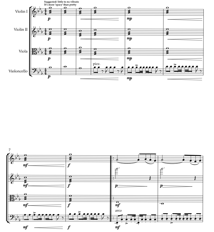 太空之歌 谢里官方原版 弦乐四重奏 总谱+分谱 有试听