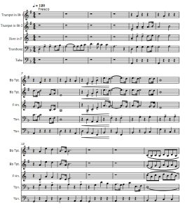 太阳照常升起  铜管五重奏 总分谱 有试听-云音圈