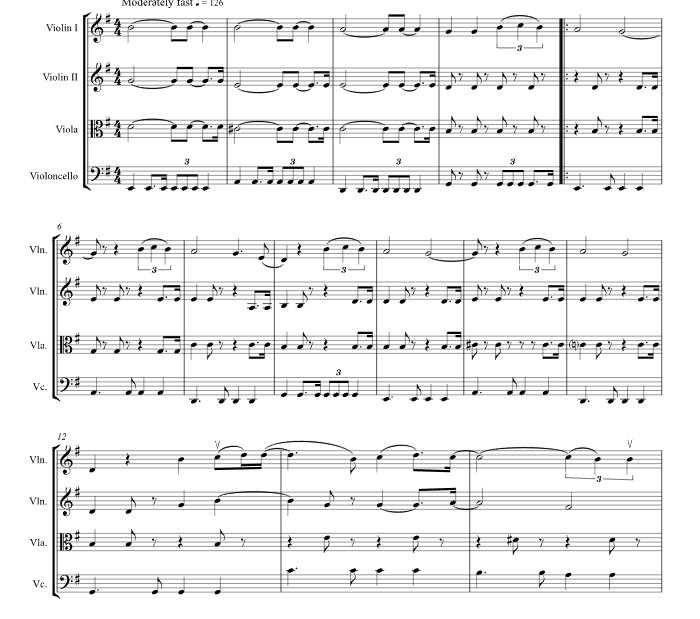 她真可爱 雪莉官方原版 弦乐四重奏 总谱+分谱 有试听