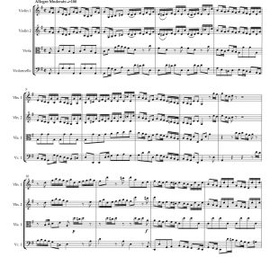 标价非售价 巴赫 G 大调第三勃兰登堡协奏曲 BWV 1048 第一乐章 维克多官方原版 弦乐四重奏 总谱+分谱 有试听-云音圈