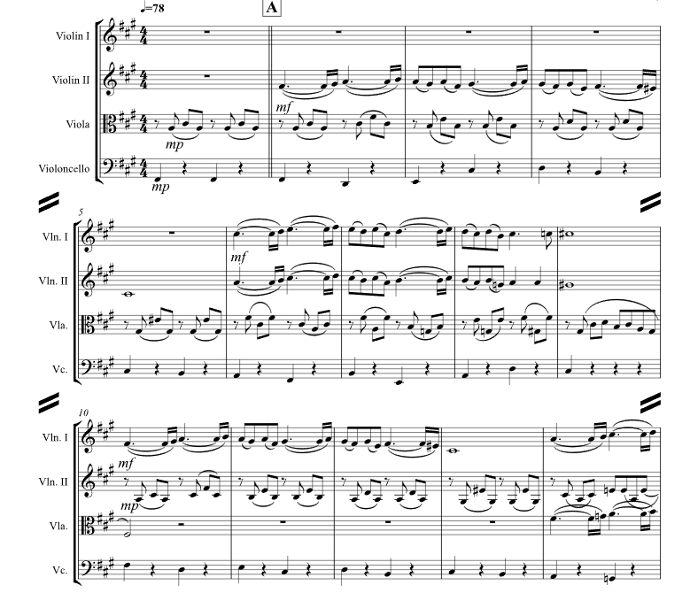 帕凡舞曲 Op. 50 肯尼斯官方原版 弦乐四重奏 总谱+分谱 有试听