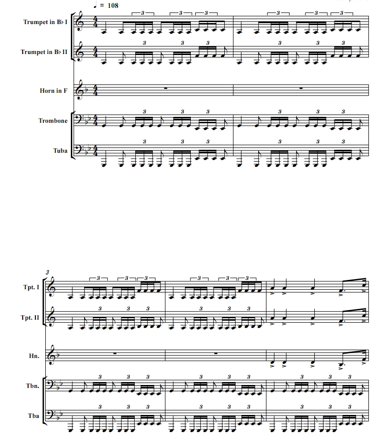 帝国进行曲 铜管五重奏 总分谱