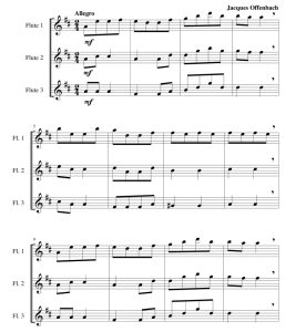 康康舞曲 长笛三重奏 奥伯杰努瓦官方原版 总谱+分谱 有试听 自动发货-云音圈