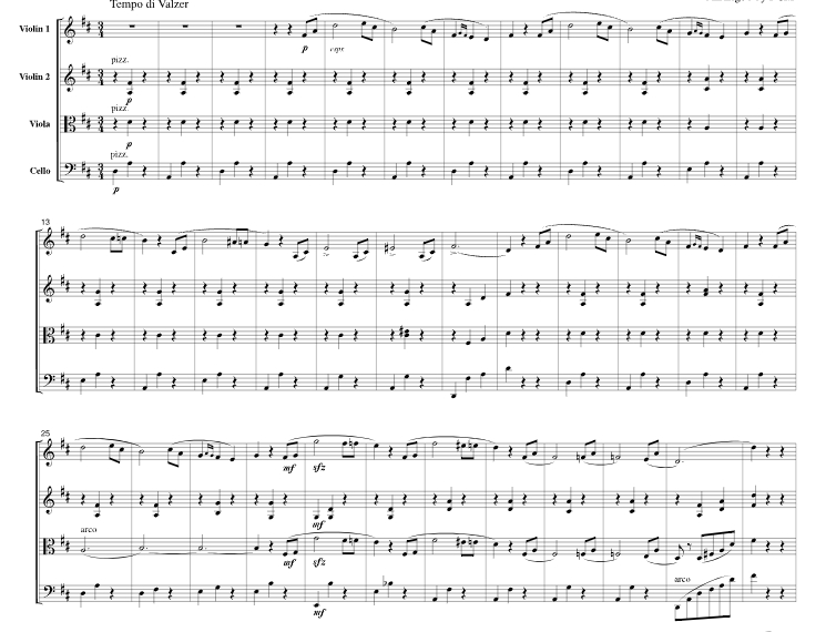 德利布 圆舞曲 选自《葛蓓莉亚》官方原版 弦乐四重奏 总谱+分谱 有试听