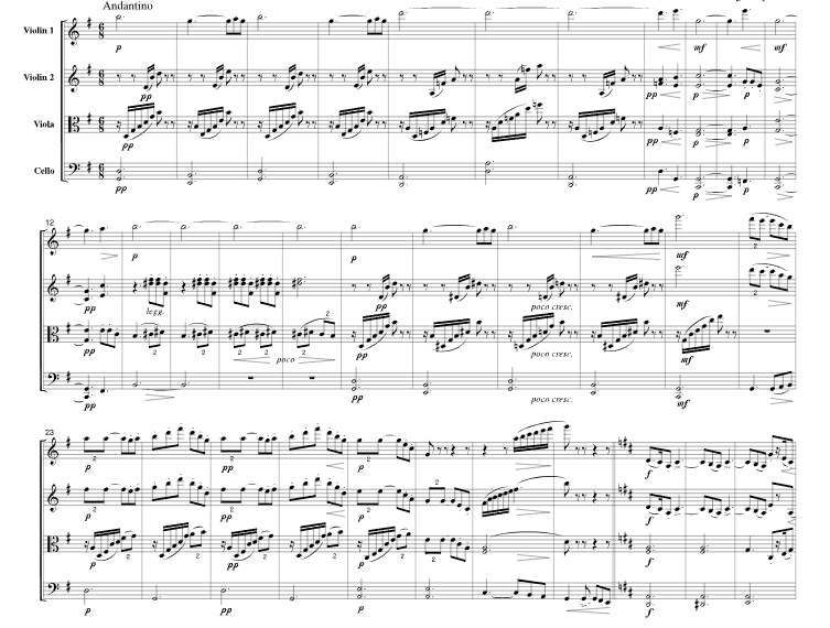 德彪西 泛舟 选自《小组曲》 官方原版 弦乐四重奏 总谱+分谱 有试听