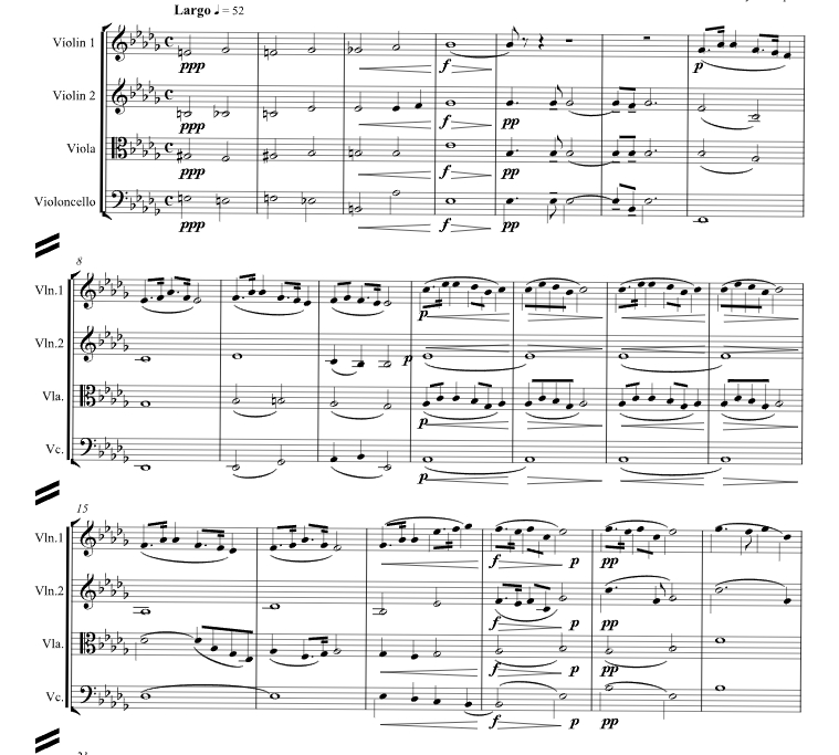 德沃夏克《广板》 雷・汤普森官方原版 弦乐四重奏 总谱+分谱 有试听