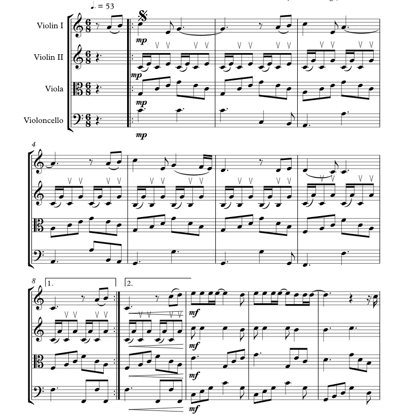 感恩 托马斯官方原版 弦乐四重奏 总谱+分谱 有试听