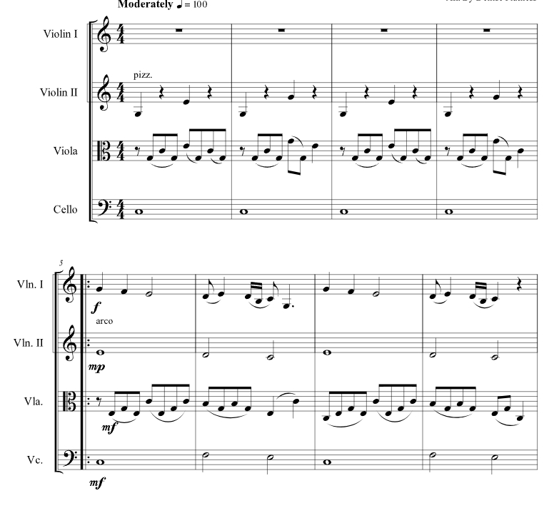 我看见了光 丹尼斯官方原版 弦乐四重奏 总谱+分谱 有试听