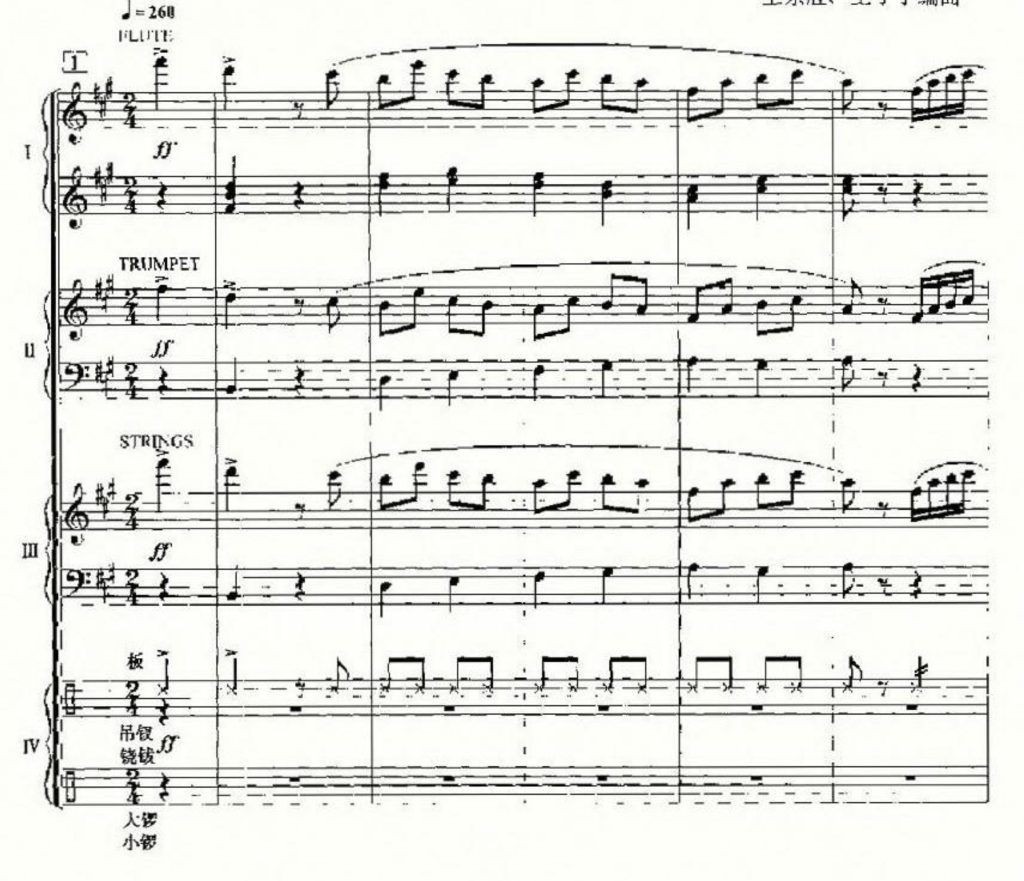 打虎上山 电子琴四重奏 总谱+分谱