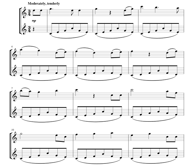 摇篮曲 菲利普斯官方原版 萨克斯二重奏 总谱 有试听