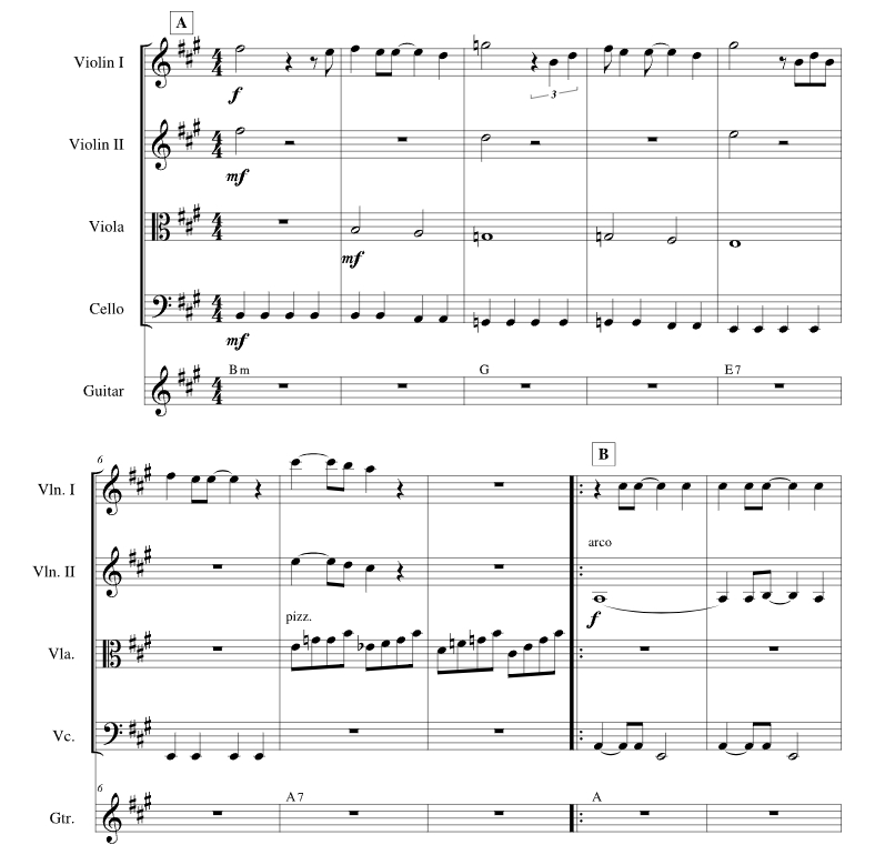 救命 保罗官方原版 弦乐四重奏+吉他 总谱+分谱 有试听