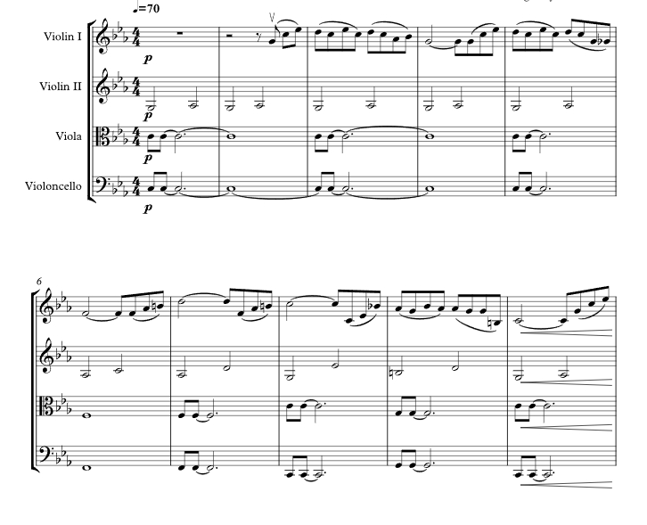 教父 III 爱情主题 亚历克斯官方原版 弦乐四重奏 总谱+分谱 有试听