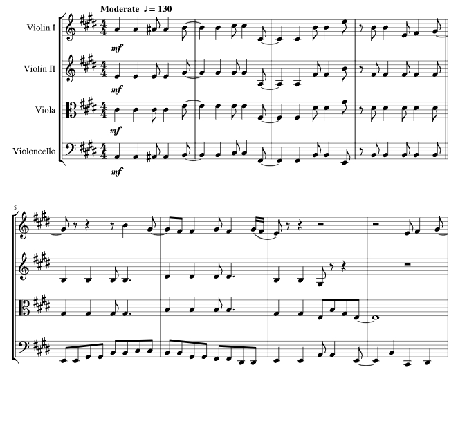 来指尖舞动，跳扭摆舞吧 杰夫官方原版 弦乐四重奏 总谱+分谱 有试听