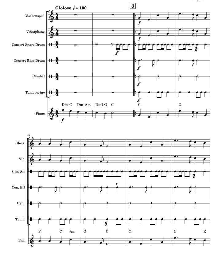 来自荣耀国度的天使 打击乐合奏 格雷戈里官方原版 总谱+分谱 有试听