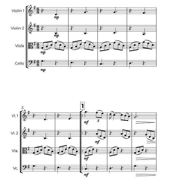 柴可夫斯基 大双人舞 选自《胡桃夹子》加尔旺官方原版 弦乐四重奏 总谱+分谱 有试听