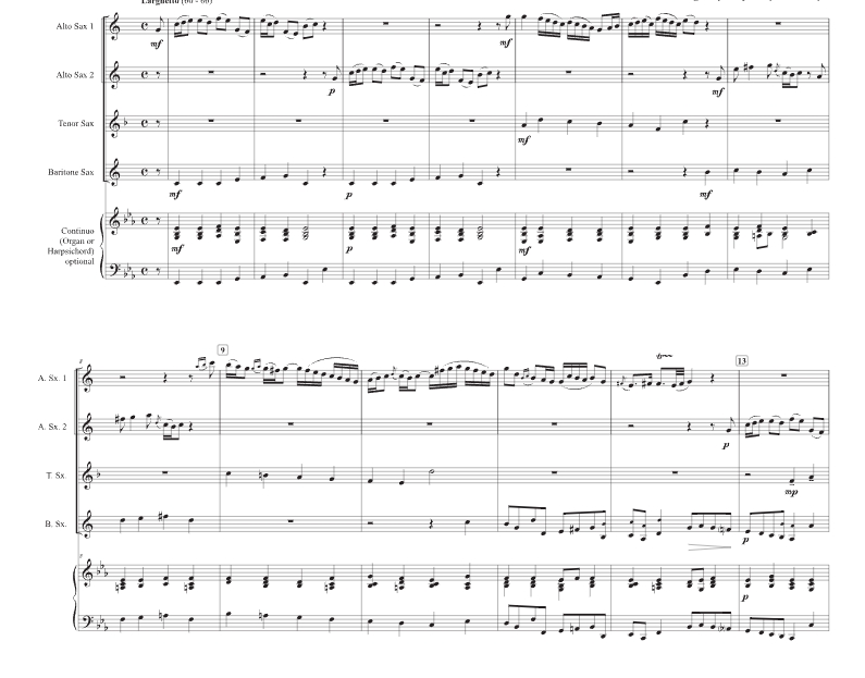 沉睡者醒来 拉尔夫官方原版 AATB萨克斯四重奏+钢琴 总谱+分谱 有试听