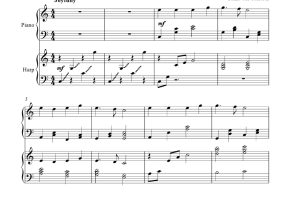 标价非售价 法国圣诞颂歌天使高歌在天 辛迪版 钢琴竖琴二重奏 总分谱 有试听-云音圈