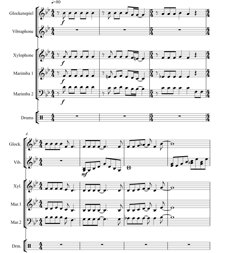 波西米亚狂想曲 打击乐合奏 伊戈尔官方原版 总谱+分谱 有试听