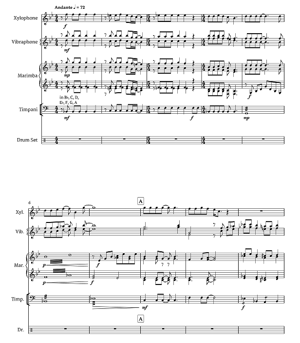 波西米亚狂想曲 打击乐五重奏 Ander官方原版 总谱+分谱 有试听