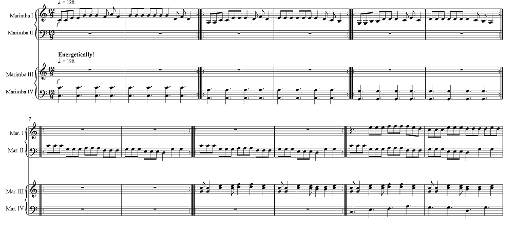 津巴布韦传统乐曲 马林巴二重奏 亚当官方原版 总谱 有试听