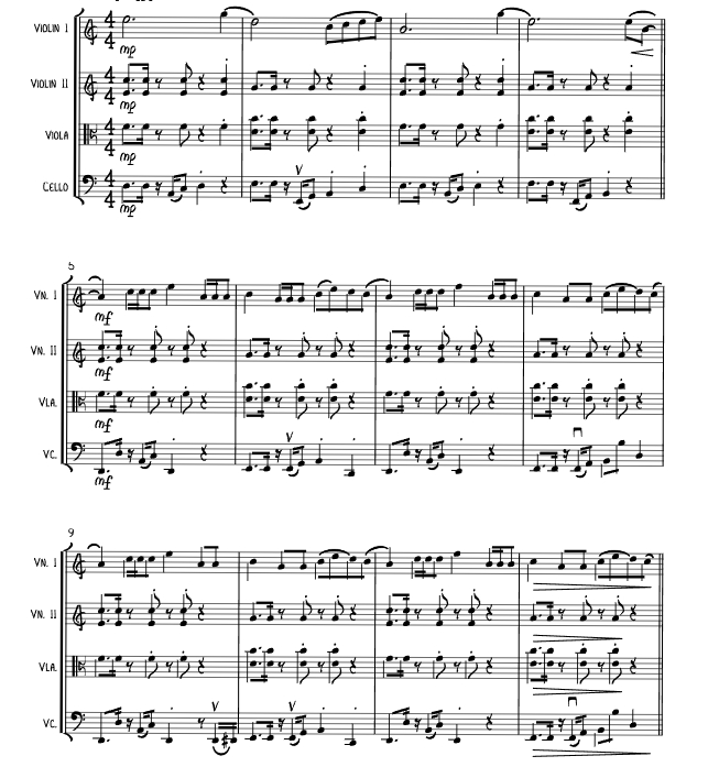 浓缩咖啡 艾莉森官方原版 弦乐四重奏 总谱+分谱 有试听