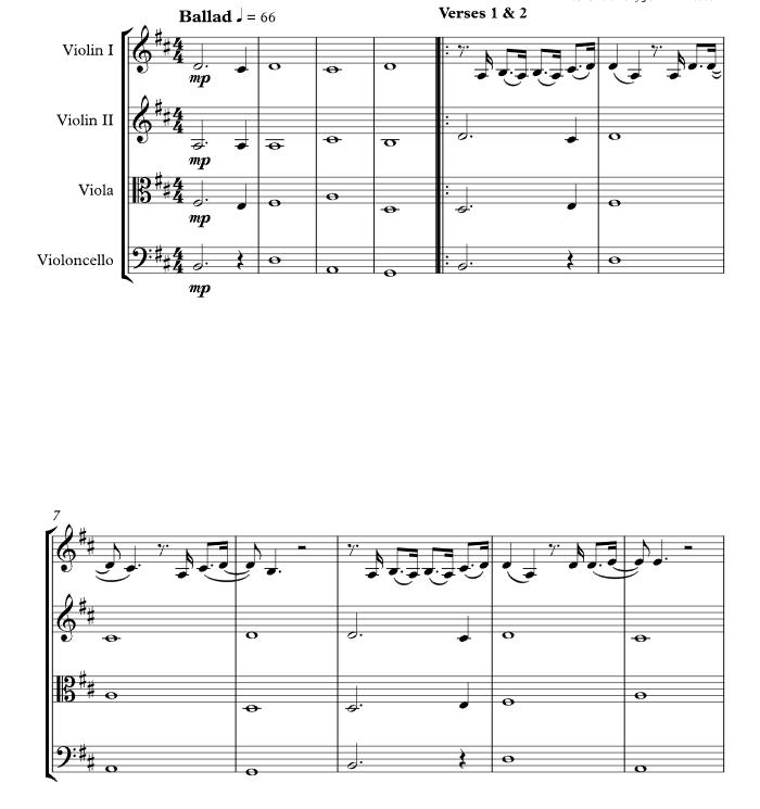 海洋 雪莉官方原版 弦乐四重奏 总谱+分谱 有试听