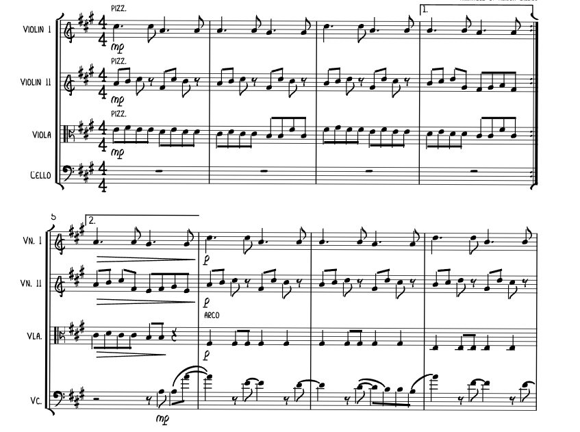 海滩上的雪 艾莉森官方原版 弦乐四重奏 总谱+分谱 有试听