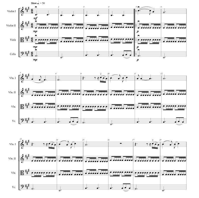 渐入你心 凯瑟琳官方原版 弦乐四重奏 总谱+分谱 有试听