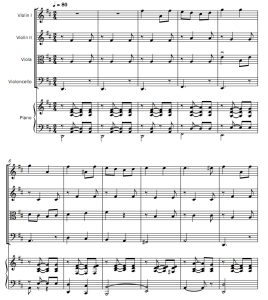 爱的礼赞 弦乐四重奏+钢琴 D调 总谱+分谱 有试听 自动发货-云音圈