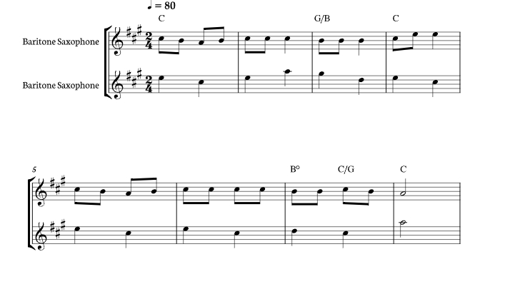 玛丽有只小羔 海森堡官方原版 萨克斯二重奏 总谱+分谱 有试听