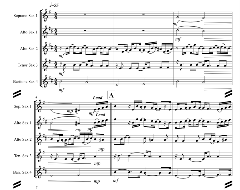 玛丽，你可知晓 阿贝林官方原版 SAATB萨克斯五重奏 总谱+分谱 有试听