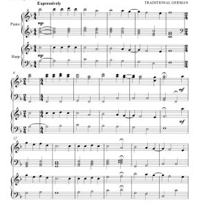 标价非售价 看，玫瑰悄然绽放 竖琴钢琴二重奏 辛迪官方原版 总谱+分谱 有试听-云音圈