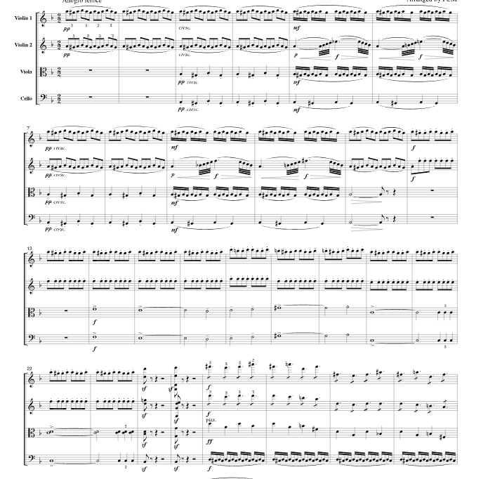 穆索尔斯基 荒山之夜 官方原版 弦乐四重奏 总谱+分谱 有试听