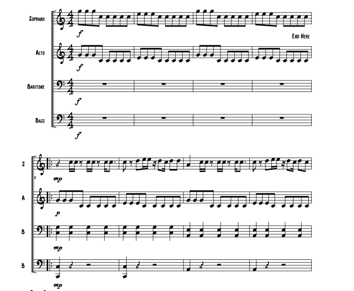 空白格 打击乐四重奏 迈克尔官方原版 总谱 有试听