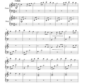 标价非售价 第一个圣诞夜 竖琴钢琴二重奏 辛迪・布莱文斯官方原版 总谱+分谱  有试听-云音圈