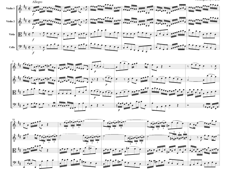 标价非售价 第五号勃兰登堡协奏曲 CB215官方原版 弦乐四重奏 总谱+分谱 有试听