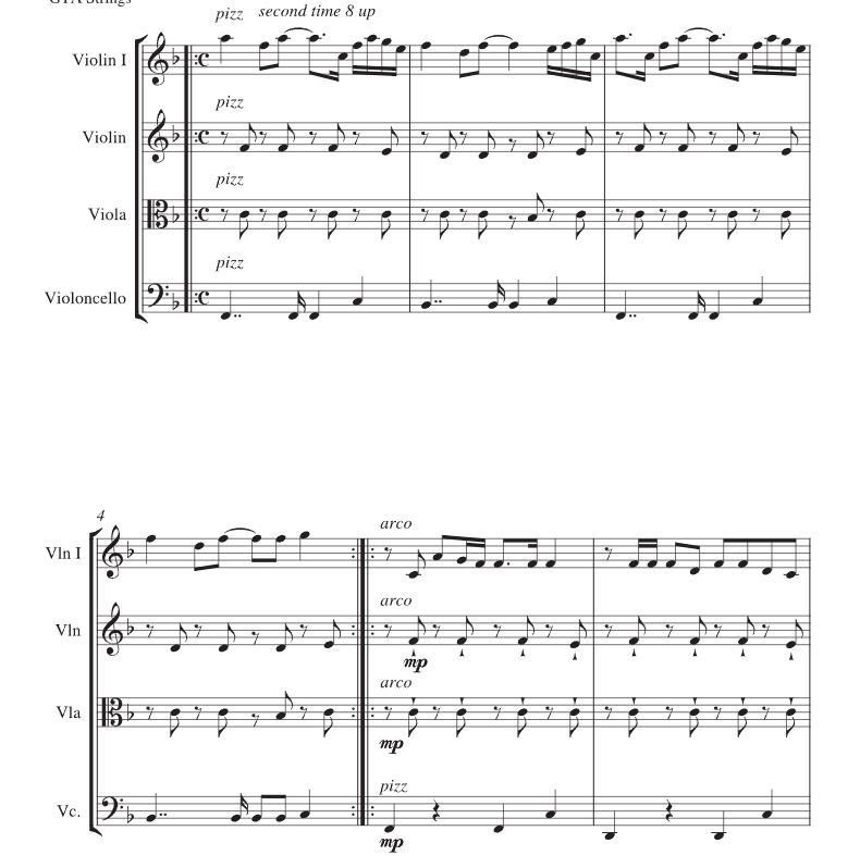 罗密欧与朱丽叶 GTA改编官方原版 弦乐四重奏 总谱+分谱 有试听