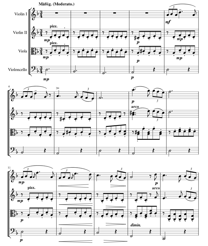 舒伯特 小夜曲 D957 约书亚官方原版 弦乐四重奏 总谱+分谱 有试听