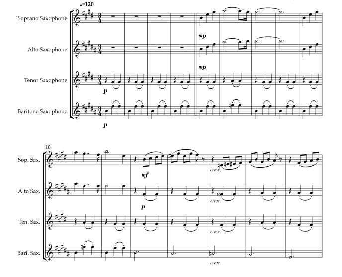 花之圆舞曲 费尔南多官方原版 SATB萨克斯四重奏 总谱+分谱 有试听