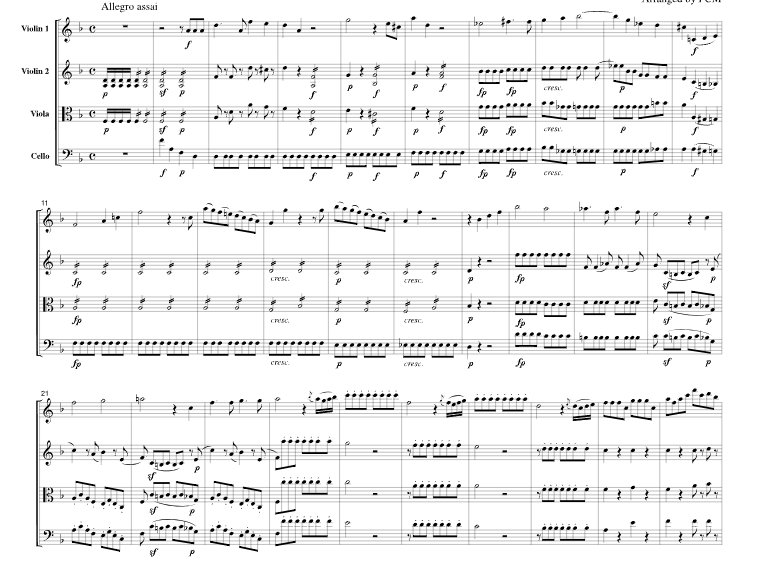 莫扎特 夜后咏叹调官方原版 弦乐四重奏 总谱+分谱 有试听