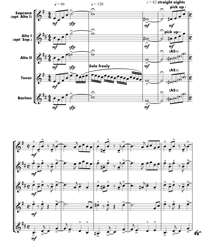 萨尔萨香料 巴里官方原版 SATB萨克斯四重奏 总谱+分谱 有试听