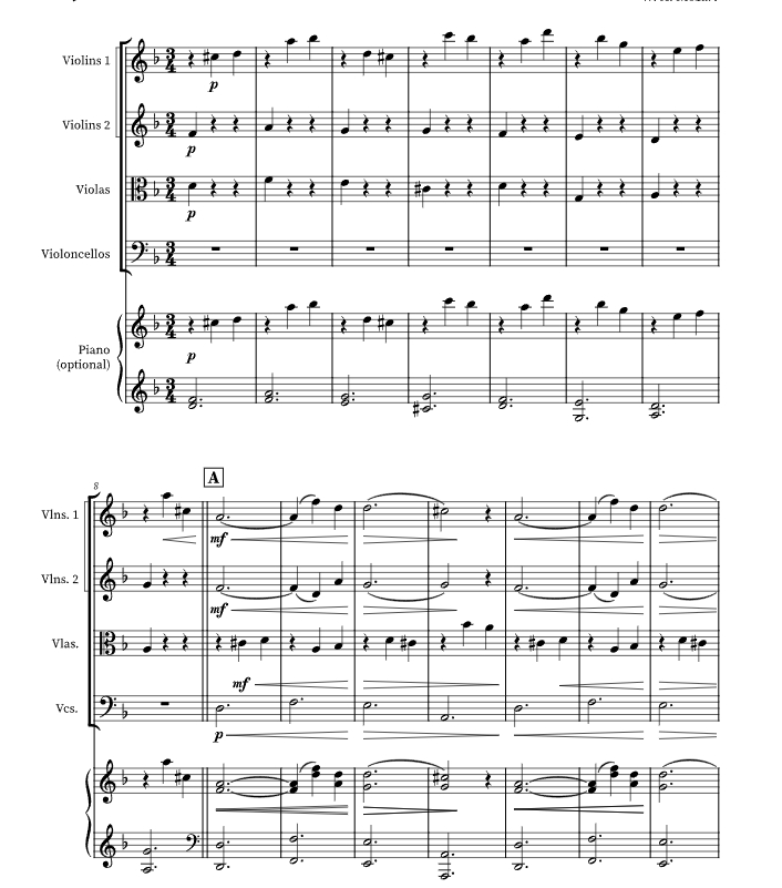 落泪之日 瓦尔迪尔官方原版 弦乐四重奏+钢琴 总谱+分谱 有试听