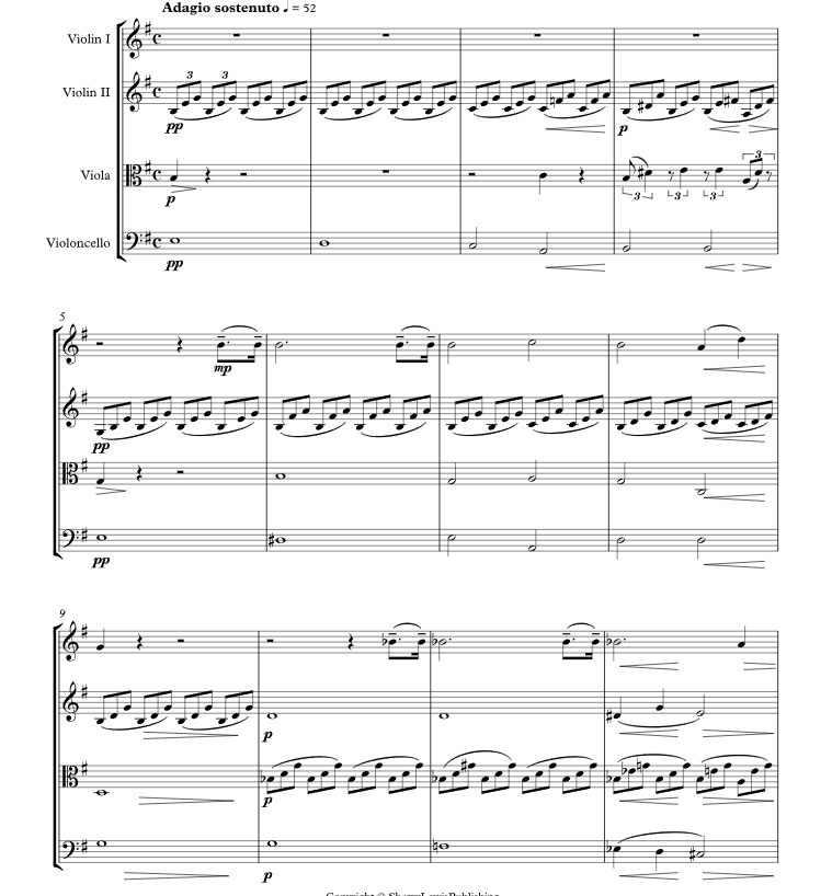 贝多芬 月光奏鸣曲 雪莉官方原版 弦乐四重奏 总谱+分谱 有试听