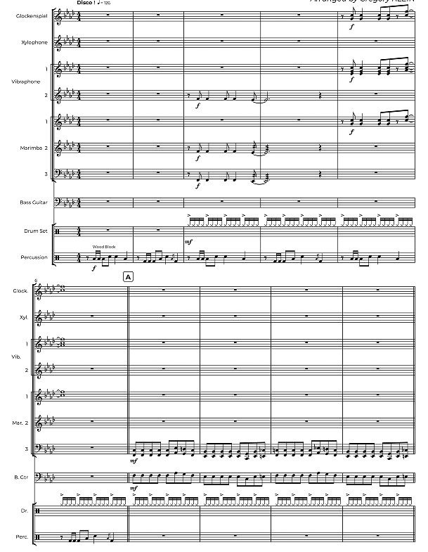 酷爸 打击乐合奏 格雷戈里官方原版 总谱+分谱 有试听