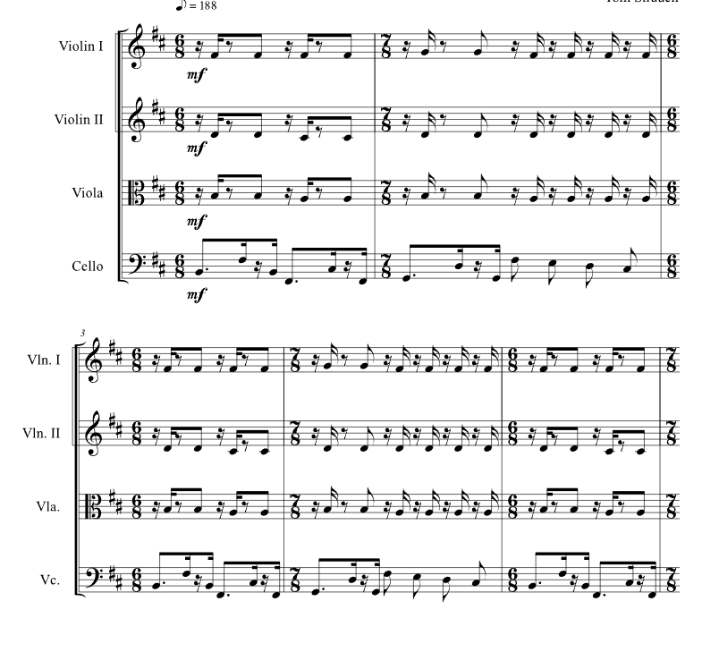 金黄色  施特劳赫官方原版 弦乐四重奏 总谱+分谱 有试听