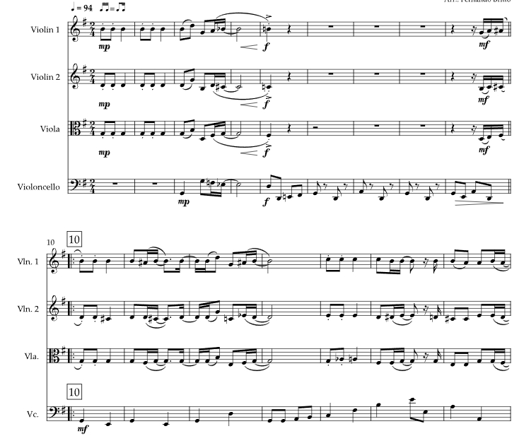 铃儿响叮当 爵士版 费尔南多官方原版 弦乐四重奏 总谱+分谱  有试听