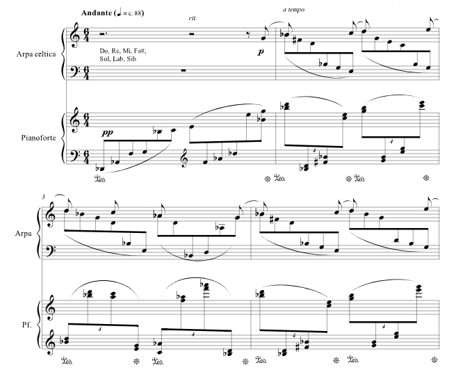 间奏曲 竖琴钢琴二重奏 达维德官方原版 总谱+分谱  有试听