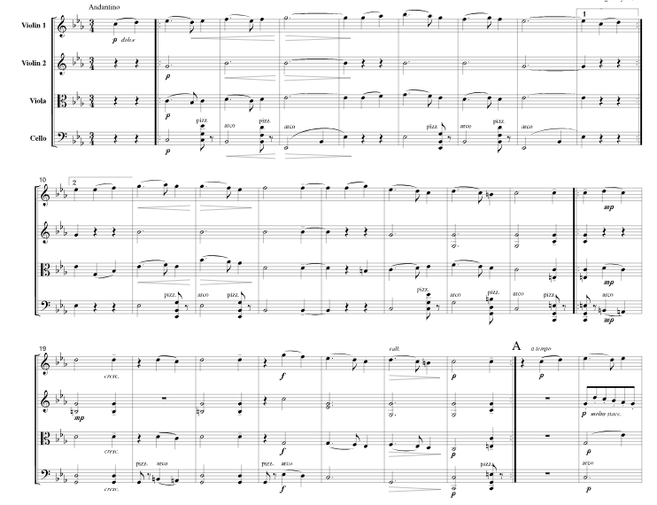 雷斯庇基 西西里舞曲 CR002官方原版 弦乐四重奏 总谱+分谱 有试听