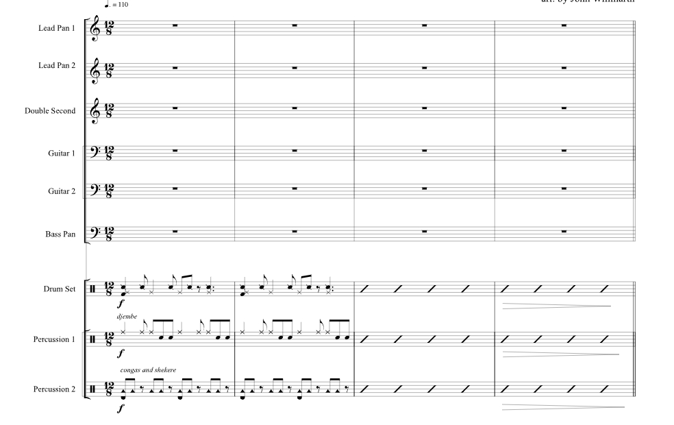 非洲 打击乐合奏 约翰官方原版 总谱+分谱 有试听